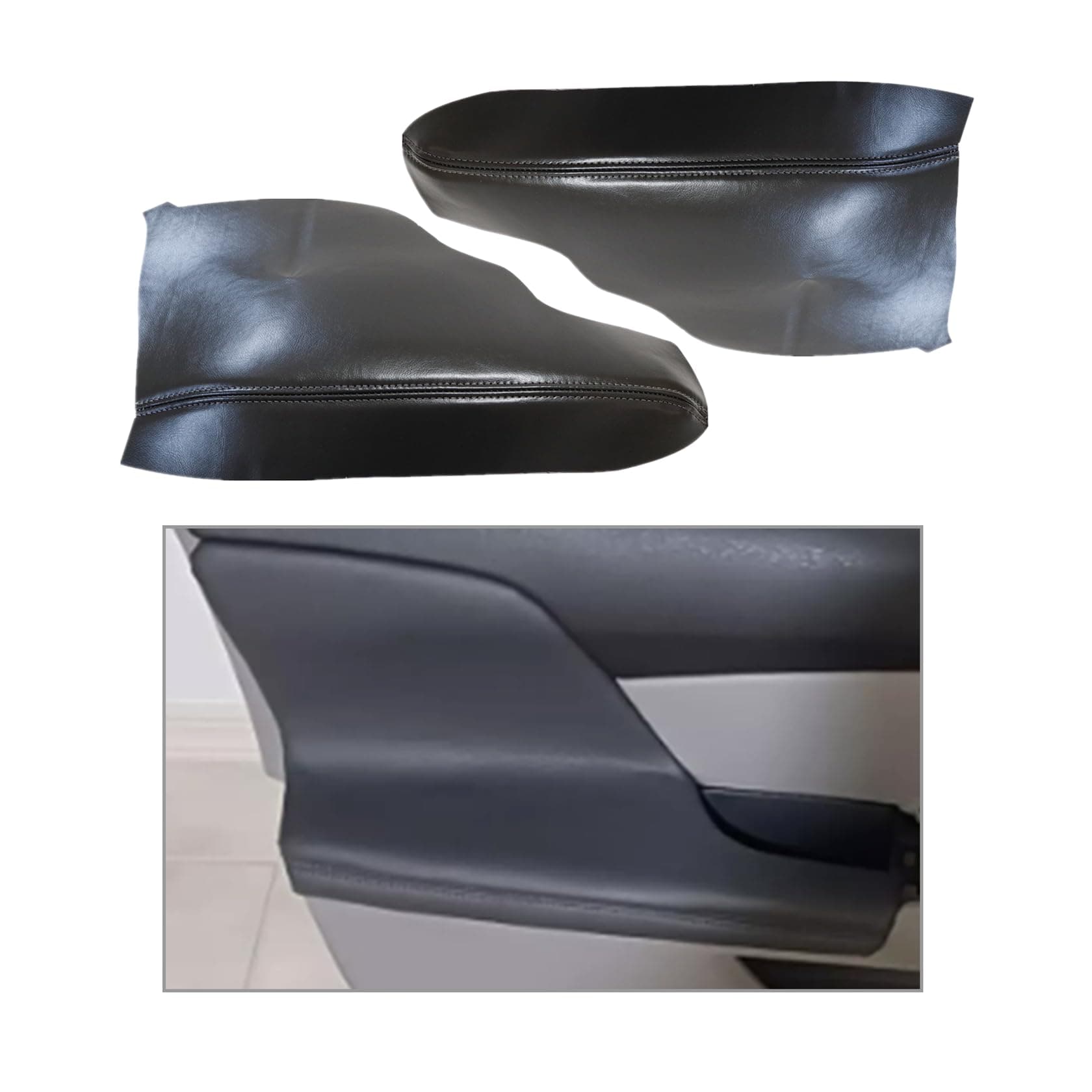 FZJDSD 2pcs Dark Gray Auto Door Panel Armrest Cover Replacement Compatible with Honda Odyssey 2011 2012 2013 2014 2015 2016 2017 Microfiber Leather Car Door Armrest Replacement Anti-Scratch