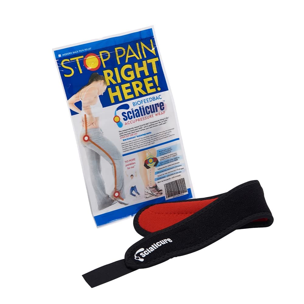 VYTALIVING Biofeedback Sciaticure Acupressure Wrap - Knee support for Joint Pain Relief - Patella Knee strap - Adjustable compression brace for Men & Women - Perfect for Sporting Activities - One Size