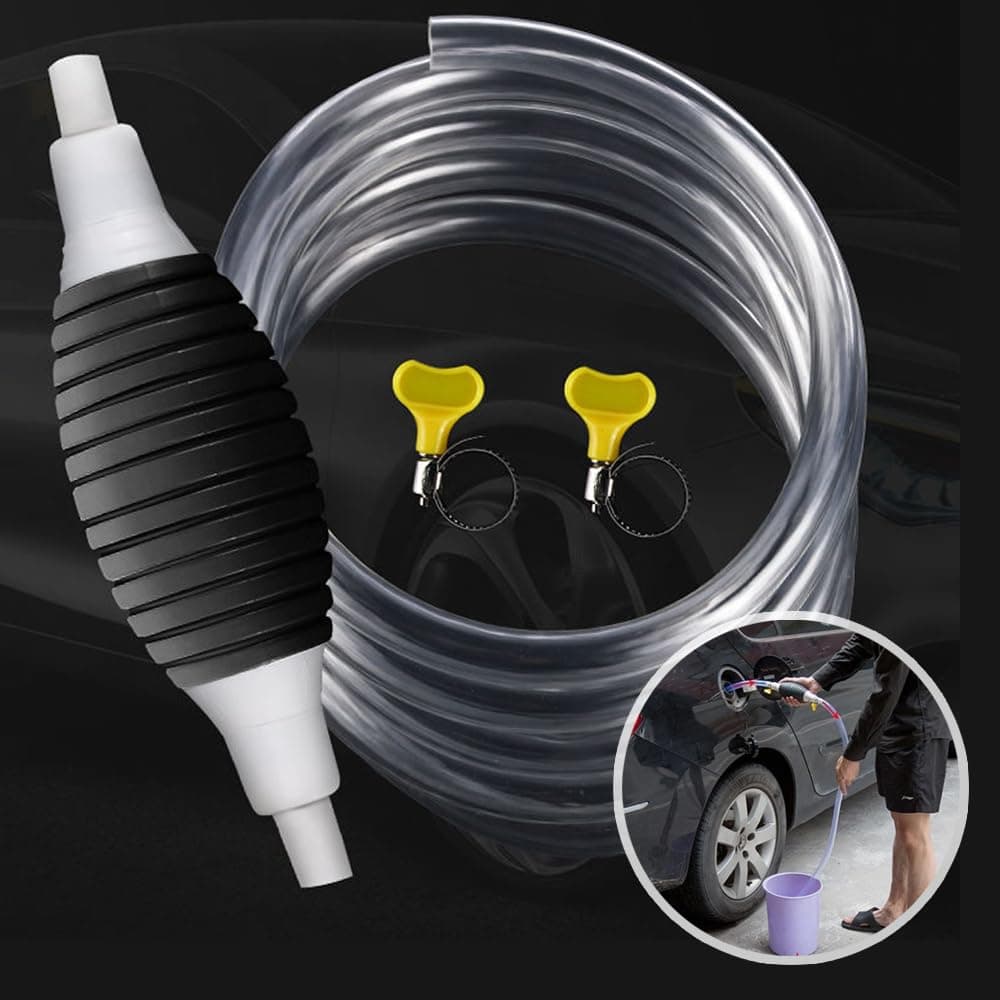 Multifunction Liquid Sucker Pump, Manual Fuel Transfer Pump Gasoline Transfer Pump, Portable Fuel Syphon Pump for Gas Gasoline Petrol Diesel Oil Liquid Water Fish Tank with 6.5Ft Syphon Hose