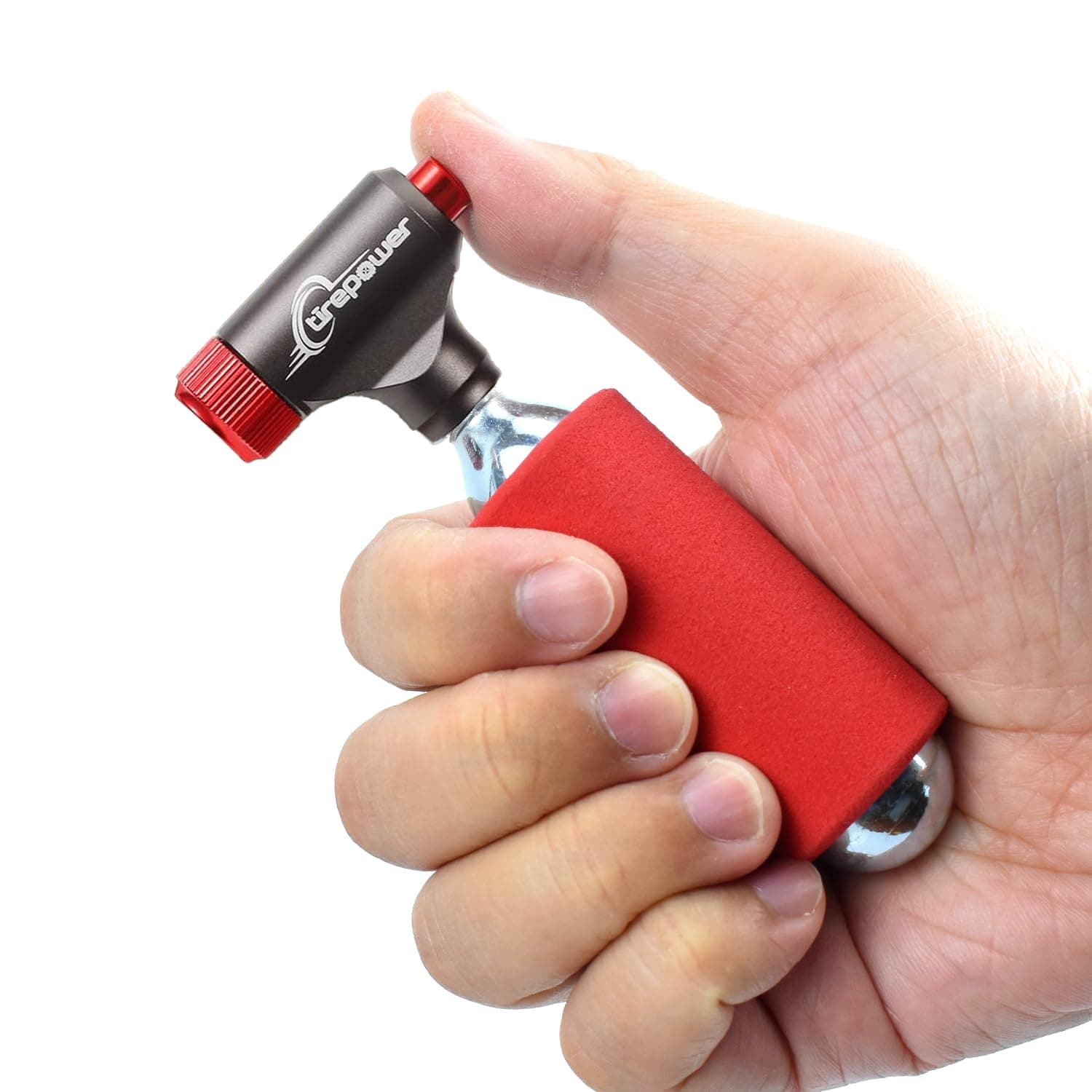 CO2 Bike Tire Inflator – Quick Push-Button Release, Fits Presta & Schrader Valves, CO2 Bike Pump or 5X 16g Threaded CO2 Cartridges