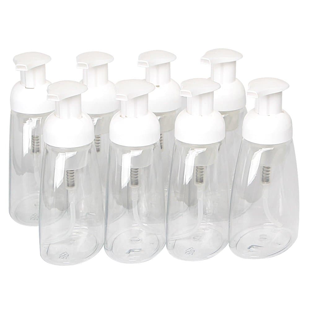 Refillable Foaming Soap Dispensers Pump Bottles 300ml 10oz Clear Plastic Hand Soap Dispenser Foam, Pack of 8, Perfect for Soap on Kitchen and Bathroom by Hierkryst