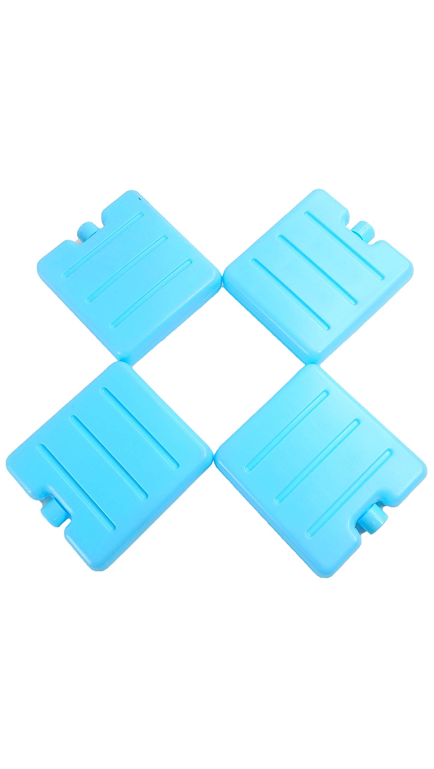 Ice blocks (Set of 4) Ice Packs for Lunch Boxes Cooler Ice Packs Long Lasting Lunch Ice Packs Slim Reusable Cool Packs for Cooler Freezer Ice Packs Stackable Square Design Blue, Green, Pink and Yellow