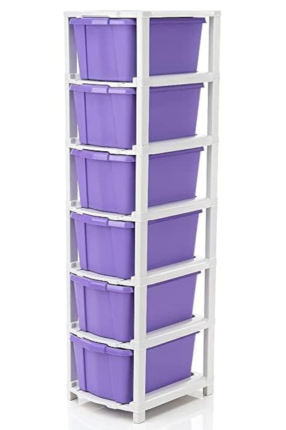 Rylan6 XL Plastic Modular Drawer System for Home, Office, Hospital, Parlor, School, Doctors, Home and Kids, Product Dimension When assembeled (31cmx39cmx116cm)