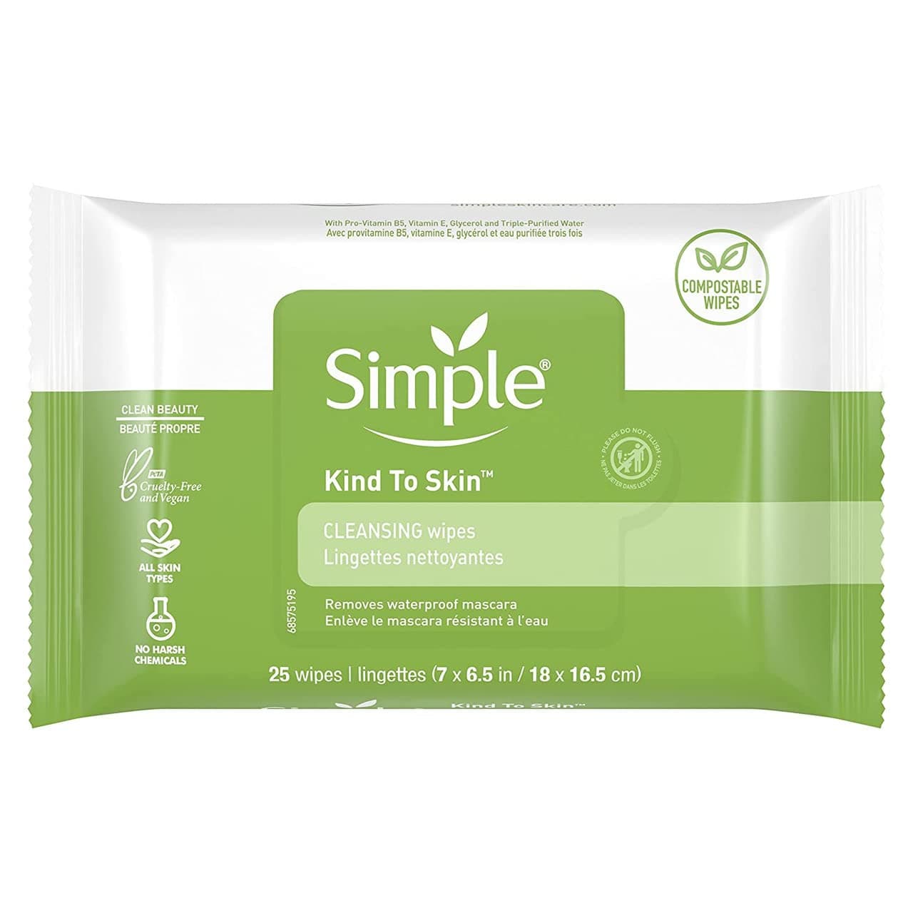 Simple Cleansing Facial Wipes 25 Count (3 Pack)