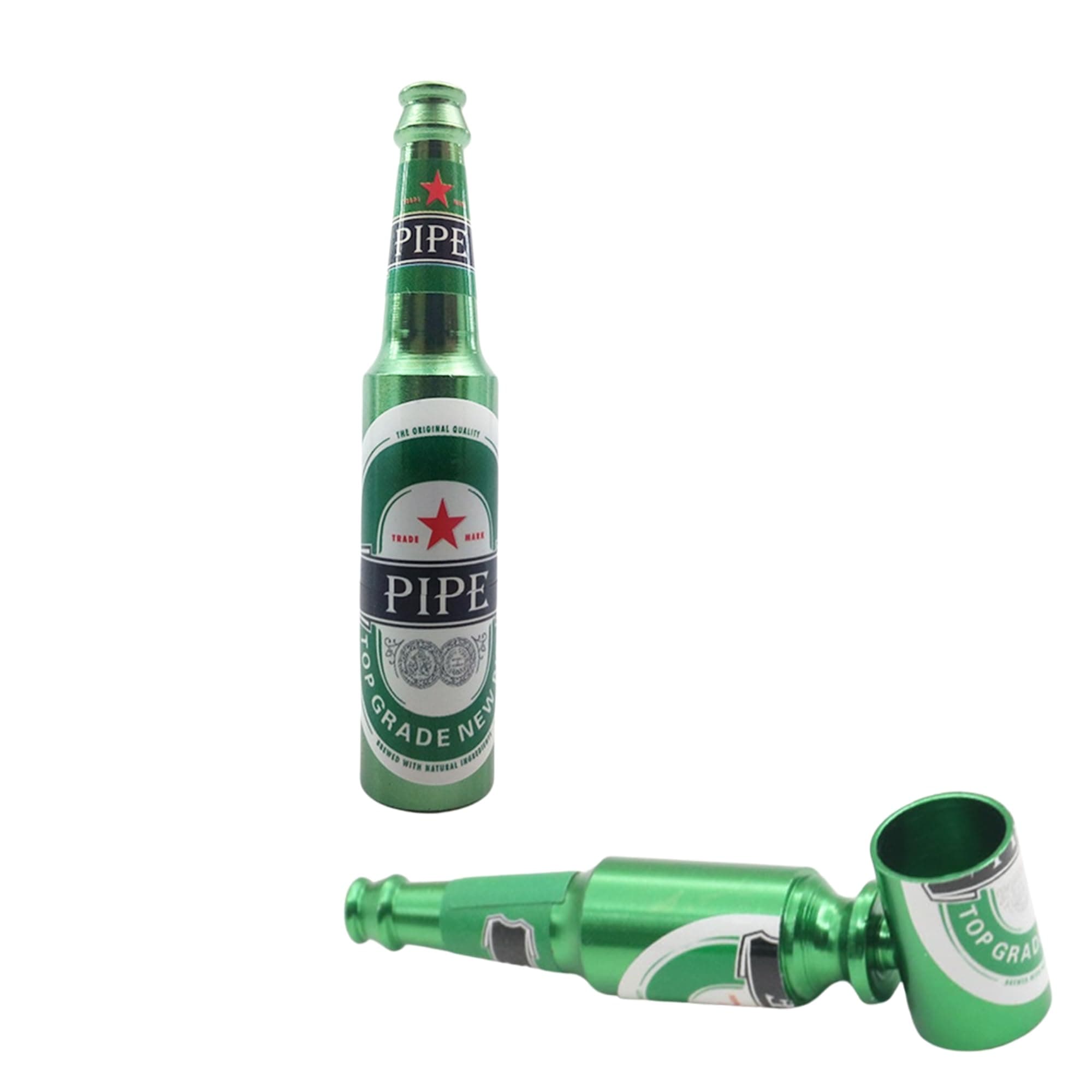 Beer Bottle Pipe Scraper Set for Tobacco Pipe Folding Cleaning Ashtray Accessories (Green)