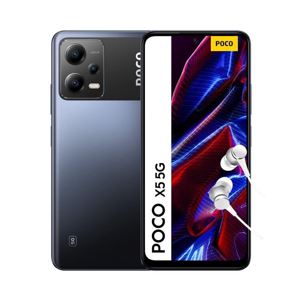 POCO X5 5G Black 6GB RAM 128GB ROM, 6.67” 120Hz FHD+ AMOLED, Snapdragon 695, 48MP Tripple AI Camera, 5000mAh, NFC (UK Version 2 Year Warranty)