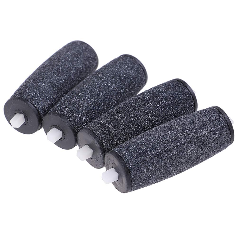 4 Extra Coarse Replacement Roller Refill Heads, Pedicure Hard Skin Remover Compatible for Amope Pedi Perfect Electronic Pedicure Foot Files Smoothers - Black