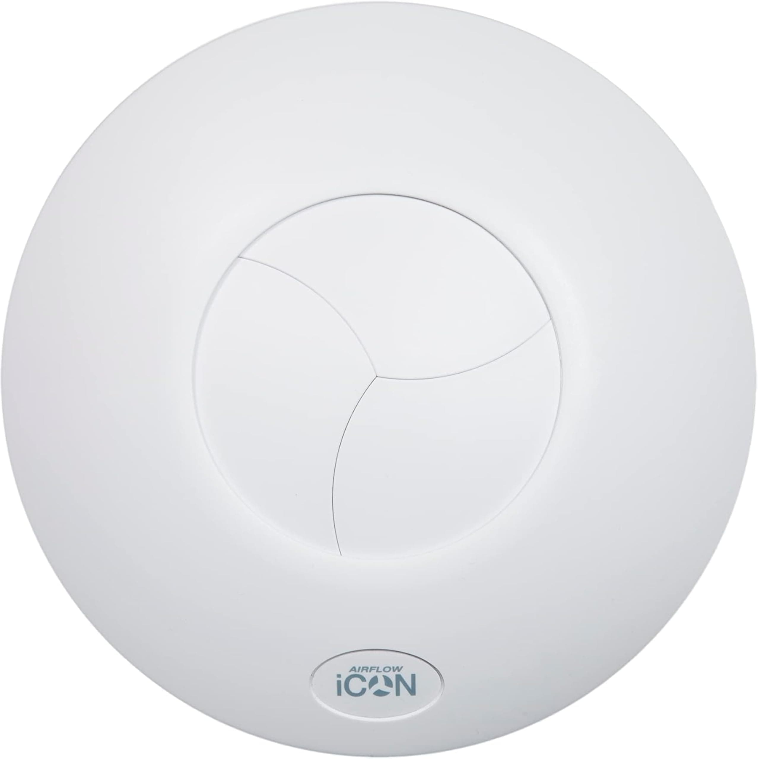 Airflow® iCON 15 Bathroom Extractor Fan - 100mm/4 - Energy Saving 9.4W, 19 l/s - Silent Iris Backdraught Shutter - Optional Humidity, PIR & Timer Modules Sold Separately | 3-Years Warranty