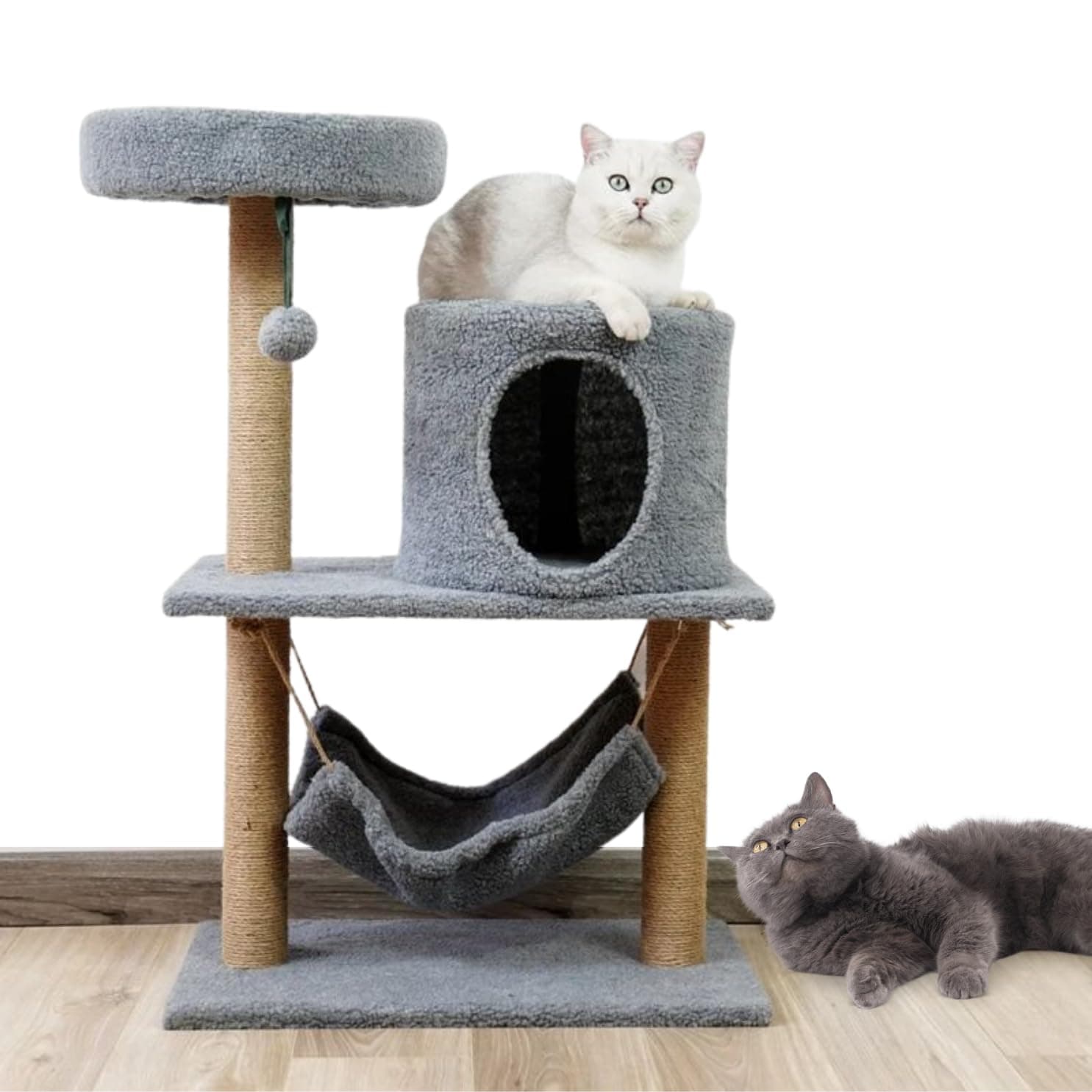 OTApetCat Tree Tower, Cat Condo with Sisal Scratching Post, Activity Centre Cat Climbing Tree with Cat House