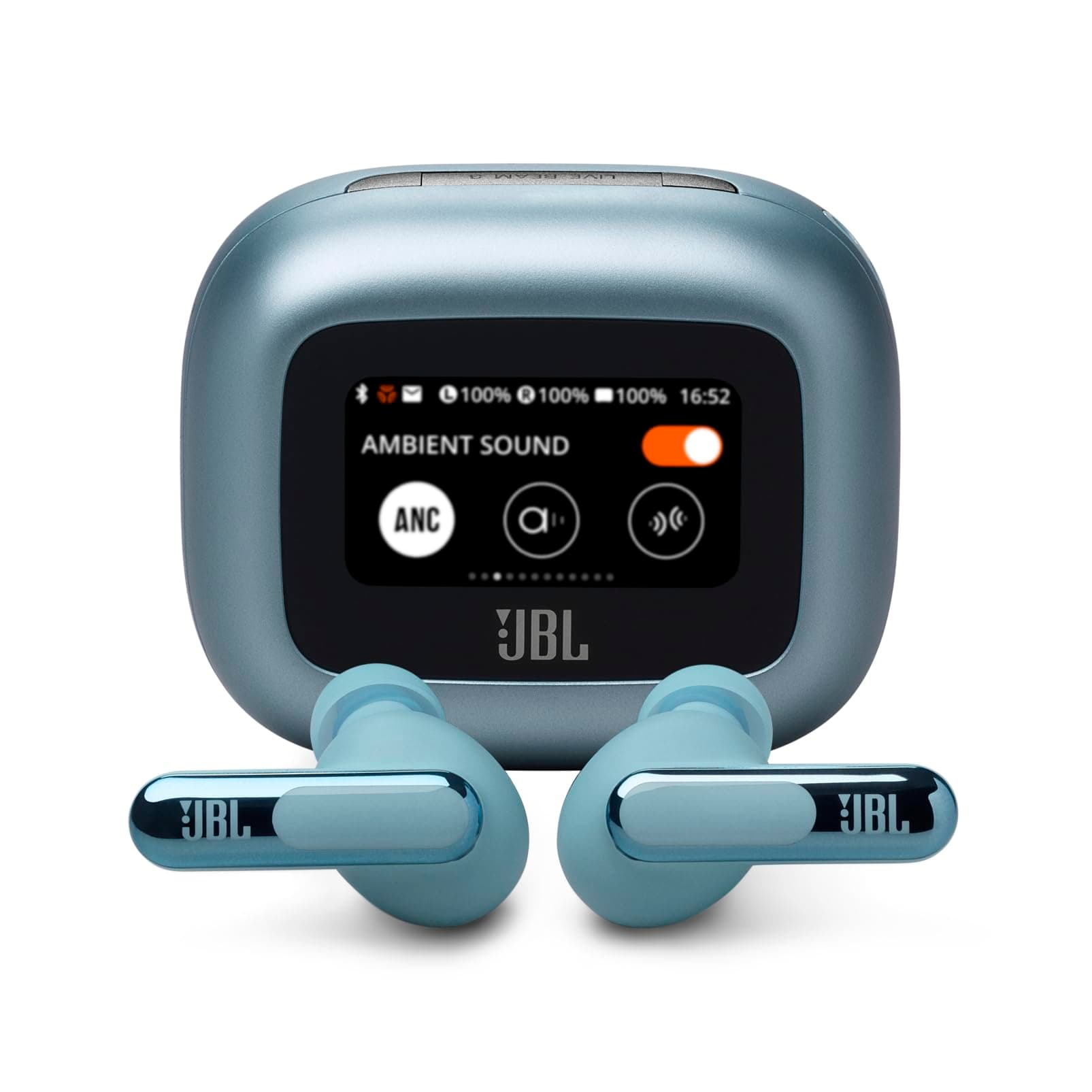 JBL Live Beam 3 - True Wireless Noise-Cancelling Closed-Stick Earbuds, 48Hrs Total Playback, Wireless Charging, 6 Mics for Perfect Calls, Multi-Point Connection, IP55 Waterproof and dustproof (Blue)