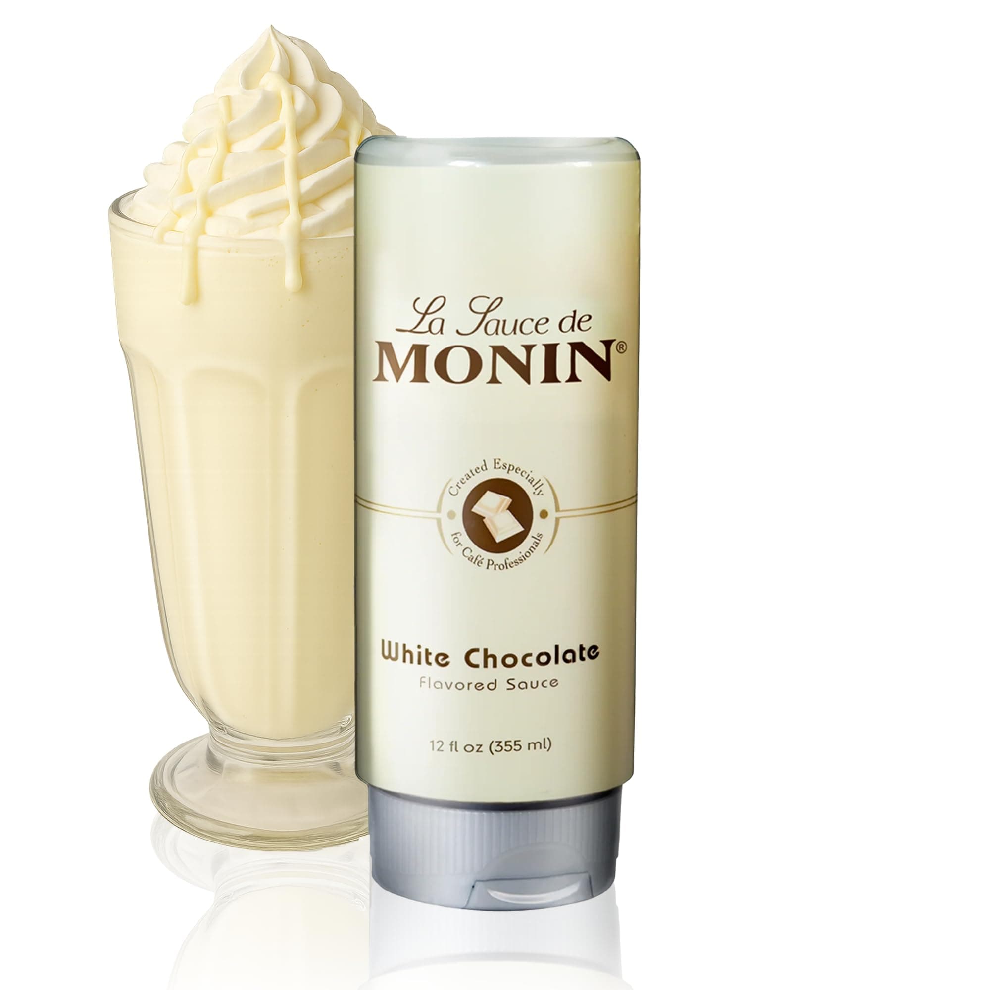 Monin Gourmet White Chocolate Sauce, 12 oz Squeeze Bottle by Monin