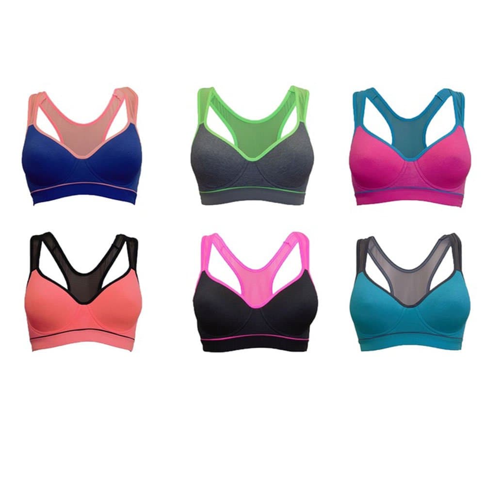 Elegant Apparel Group Women's Mesh-Back Sports Bras (6-Pack)