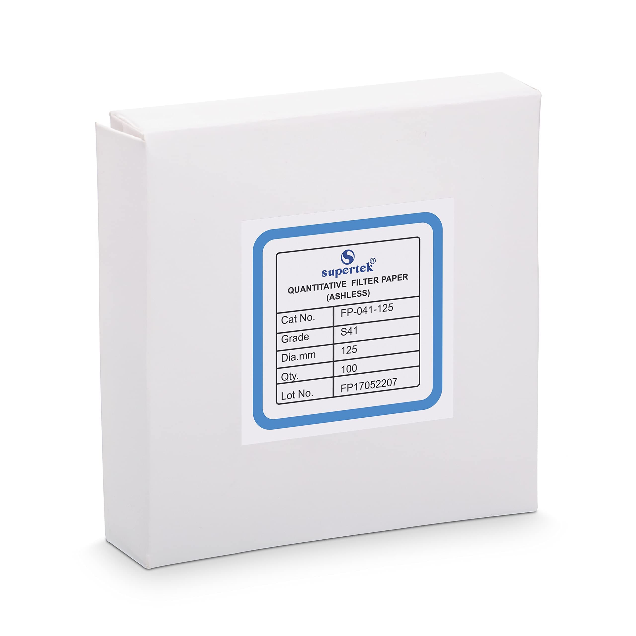 Qualitative Filter Paper Grade 41 | 125mm Diameter | Ashless White Round Filter Papers for Fast Filtration | Pack of 100 | For Soil Analysis,Air Pollution,Metallurgical & Food Industrial Use