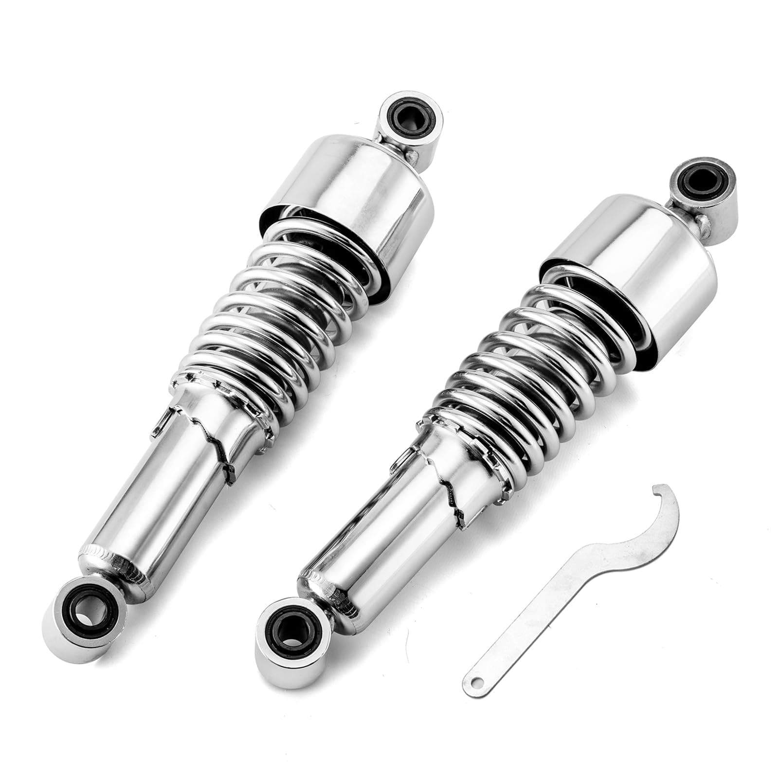 11.75" Touring Rear Shocks Lowering Kit Preload Adjustable Compatible with Harley Touring Road King Electra Road Street Tour Glide 1980-2025 Chrome