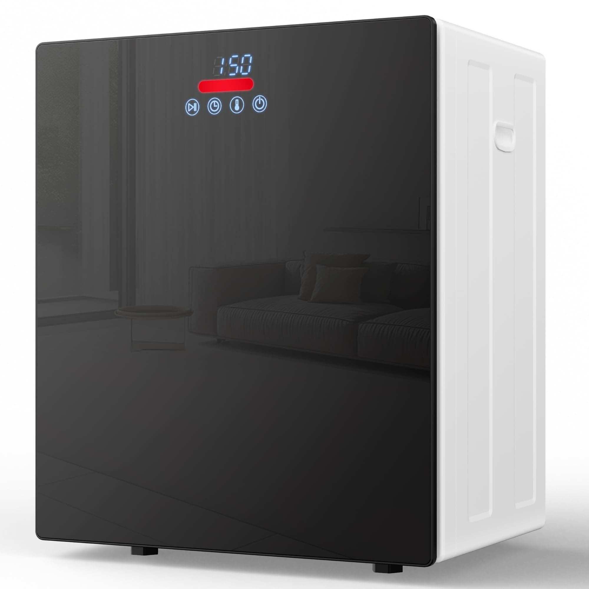 Euhomy Portable Dryer with Exhaust Hose, 4 Drying Functions, Dries Up to 5.5lbs of Clothes, 850w Mini Dryer with Stainless Steel Liner, Black&White