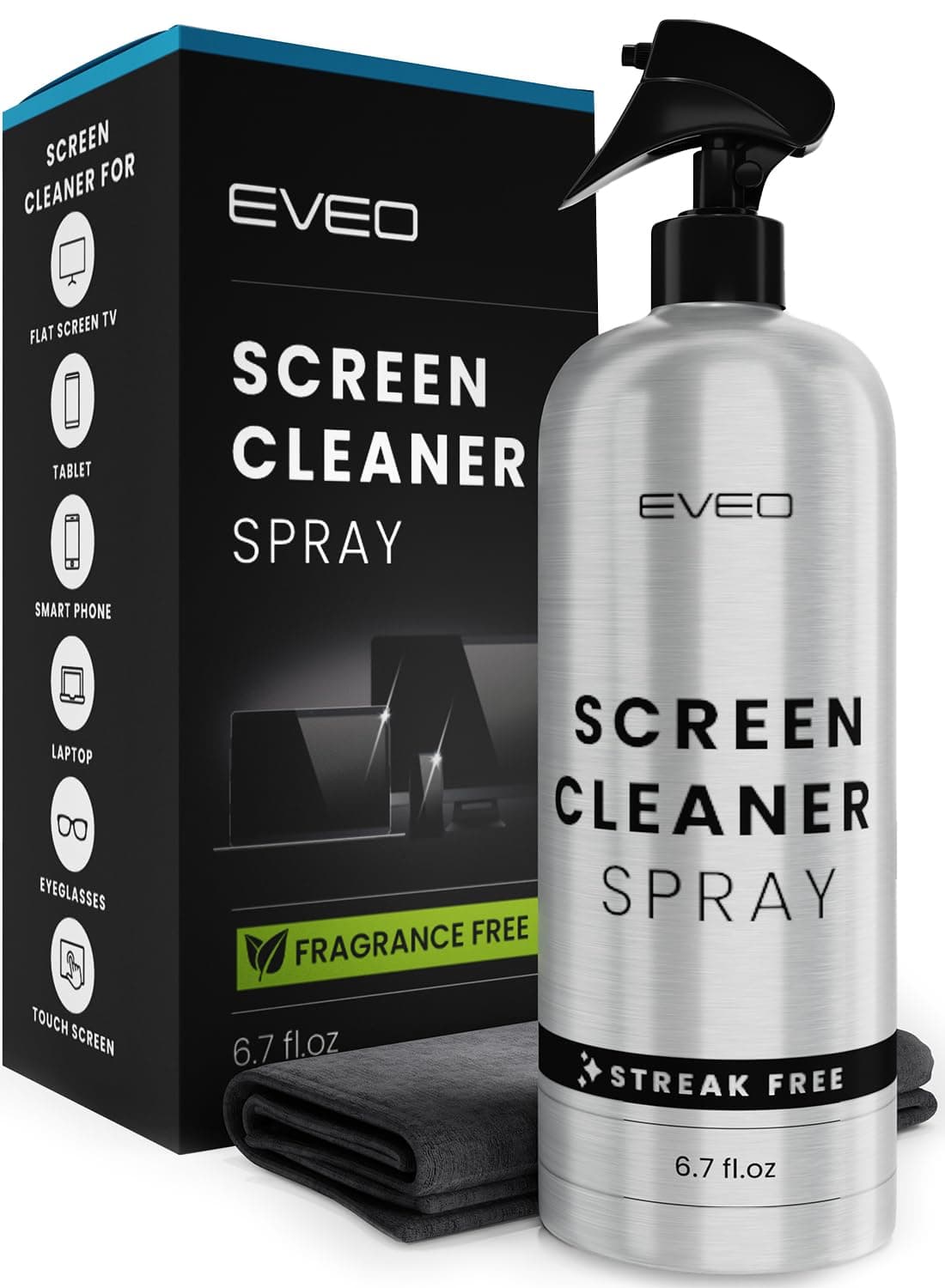 Screen Cleaner Spray and Wipe - TV Screen Cleaner for Smart TV and Electronic Devices: Computer, Laptop, Monitor, MacBook, iPhone - Microfiber Cloth Included - 1 Pack