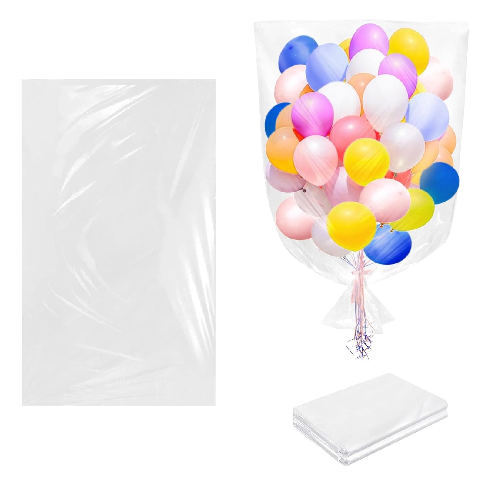2 Pack Balloon Bags For Transport,Extra Large Clear Plastic Bags,98.4 x 59.1 Plastic Balloon Transport Bags Clear Giant Storage Bags For Christmas Birthday Celebration New Year's Eve Party Supplies.