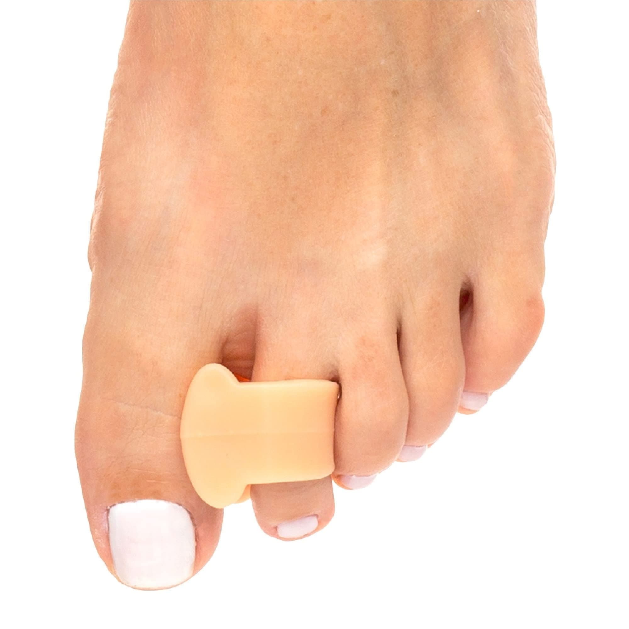 Pack of 4 Toe Separators and Spreaders for Relieving Pain Associated with Bunions Overlapping Toes and Toe Drift (Beige)