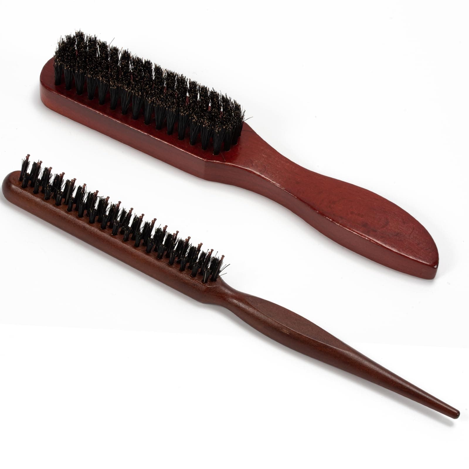 2 Pack Bristle Slick Back Hair Brush Sleek Brush Teasing Brush, Sleek Hair Brush for Slicking Back Hair, Smoothing Hair Beard