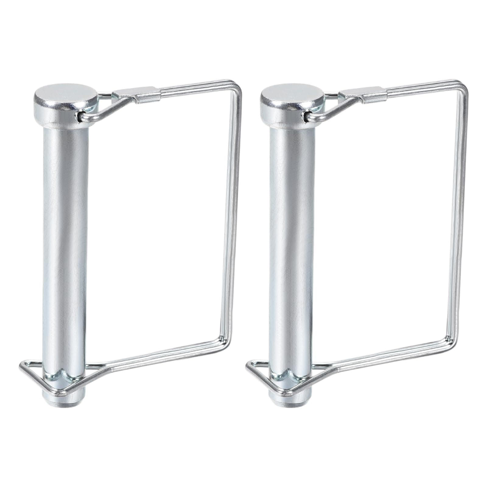 DTGN 12mm x 100mm (DxL) Shaft Locking Pin - 2Pack - Good for Farm Trailers Lawn - Carbon Steel Square Trailer Coupler Pin - Silver Tone