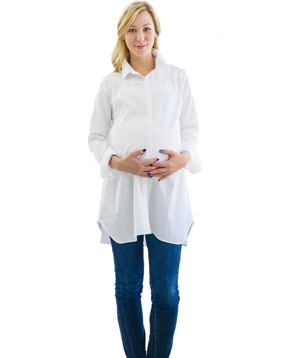 shieldgreen (Eco Friendly) EMF/RF Shielding A Maternity Dress Shirts Type White