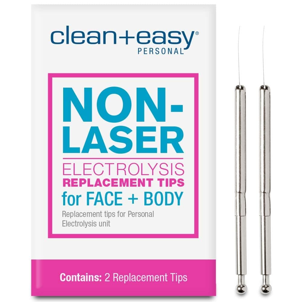 Clean + Easy Non-Laser Personal Electrolysis Device - Permanent Hair Removal for Face and Body, Battery Operated, Painless and Convenient Home Treatment