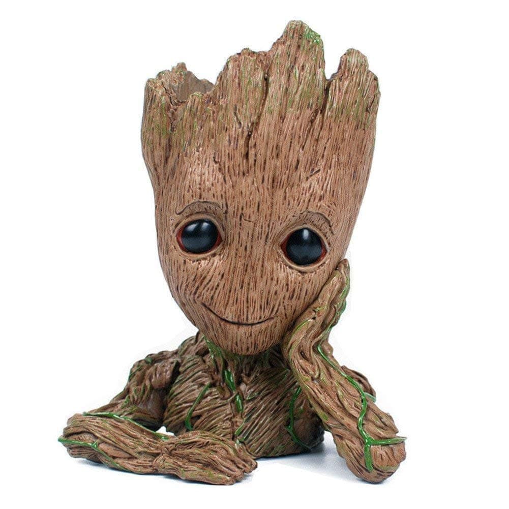Baby Groot Tree Thinking Man Avengers Action Figures Stationery Organizer or Flowerpot with Drainage Hole