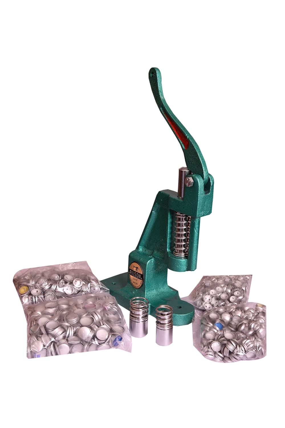 Rilson Cast Iron Heavy Duty Fabric Button Making/Moulding/Pressing Machine with 2 Steel Dyes and 1500 Shells