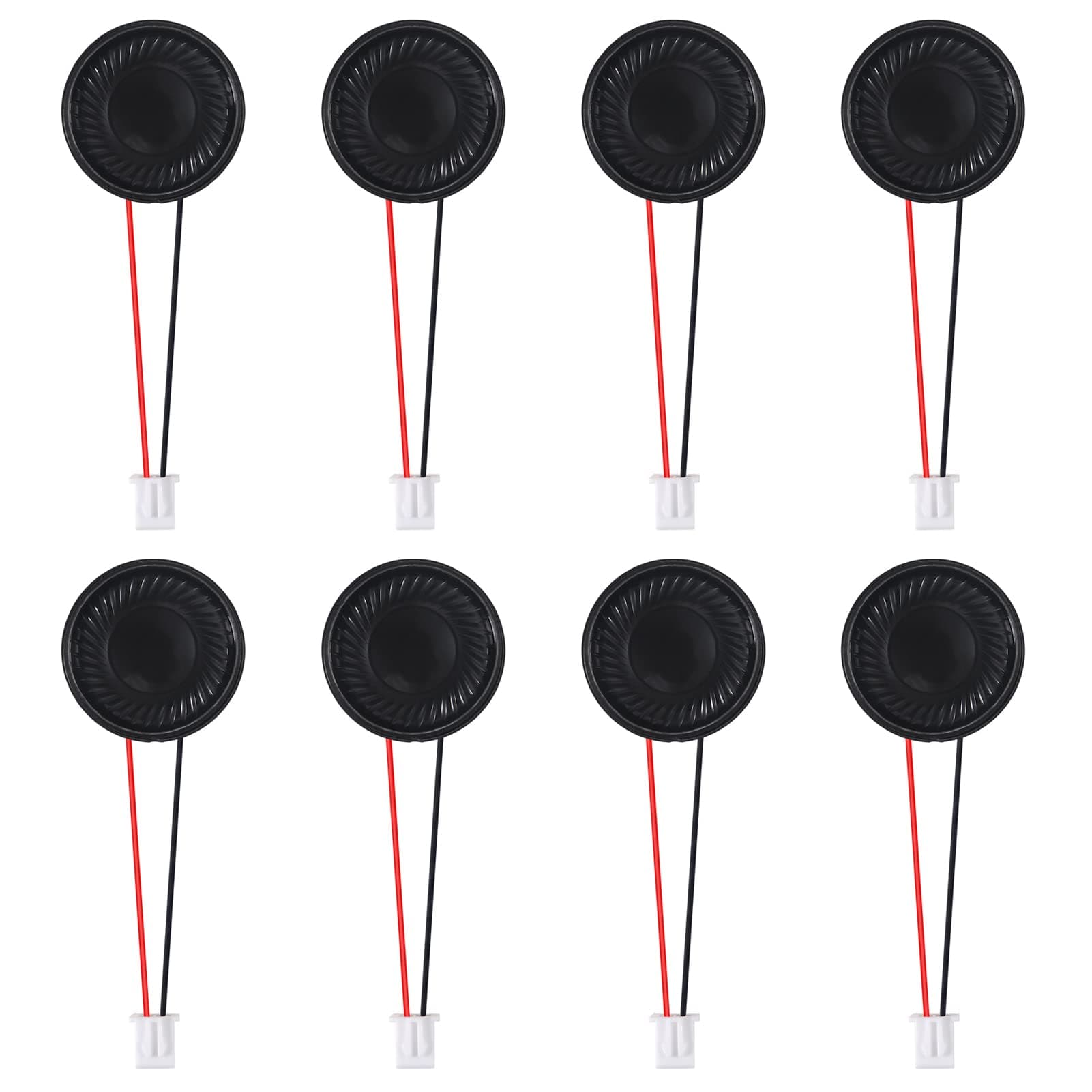 8Pcs 8 Ohm 1W Speaker 8ohm Round 28mm Loud Speakers Compatible with Small Loudspeaker Audio MP3 MP4 Player Speaker 2Pin - Black