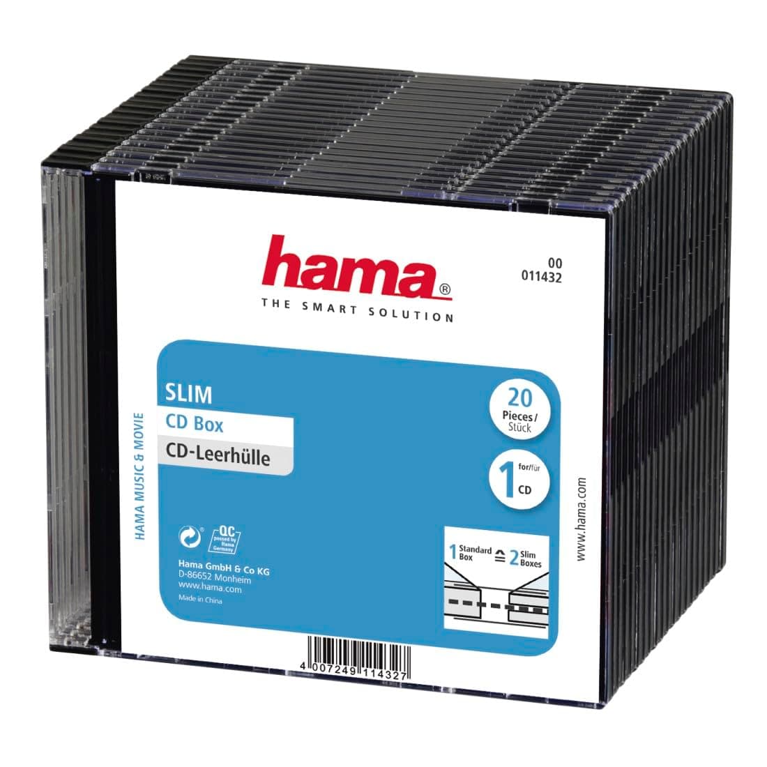 Hama Slim CD Disc Cases | Transparent | Value Pack of 20