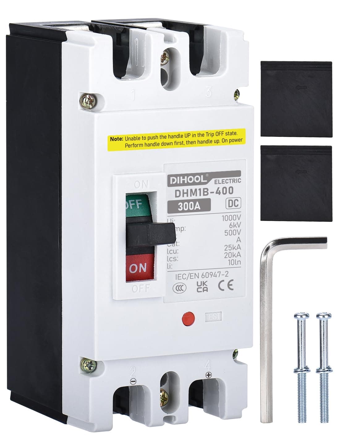 DIHOOL Heavy Duty Battery Disconnect Switch, 300 Amp DC Circuit Breaker for Power Station Solar System
