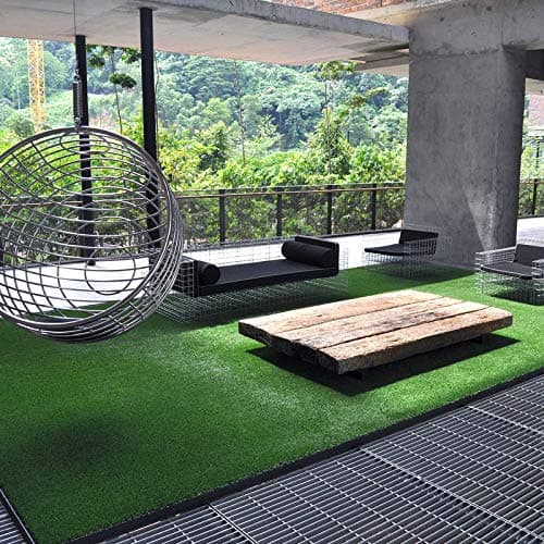 FRESH FROM LOOM 35 mm Washable Grass, Dust & Waterproof Green Mats|Artificial Grass Carpet Mat|High Density Premium Lawn Turf|Indoor & Outdoor Use Mats|Skin Friendly (Size - 4 x 9 feet, rectangular)