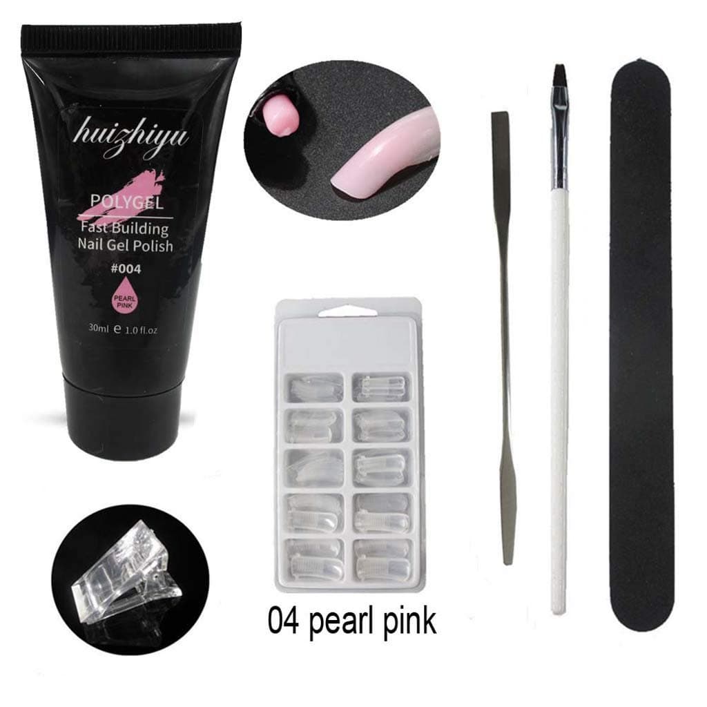 QHJ Poly Gel Nail Kit, 105PCS Professional Poly Gel Starter Kit Nail Solution for S