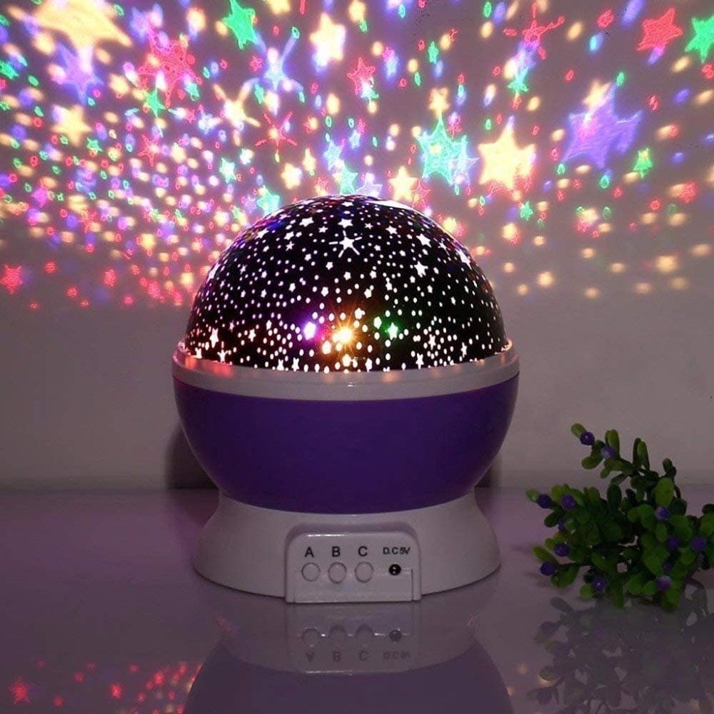 Sun and Star Lighting Lamp 4 LED Bead Romantic Room Cosmos Star Projector with 59 Inch USB Cable, Light Lamp Starry Moon Sky Night Projector Kid Bedroom Lamp for Christmas