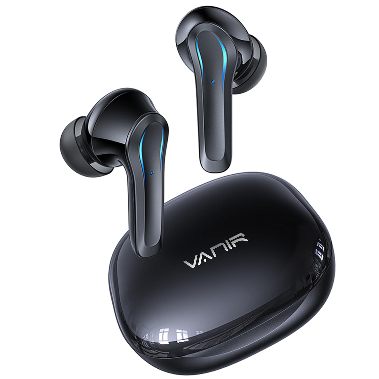 VANIR Wireless Bluetooth Earbuds, AI Noise Canceling, Call Noise Reduction, in-Ear Earphones, IP55 Waterproof,30-Hour Battery Life,Charging Case,Compatible with iPhone and Android