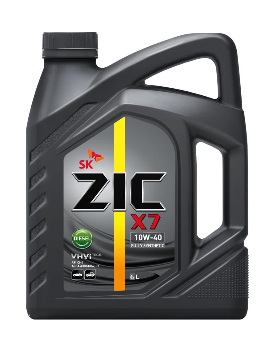 ZIC X7 DIESEL 10W-40 API CI-4/SL VHVI TECHNOLOGY FULLY SYNTHETIC DIESEL ENGINE OIL. (Approvals: MB-Approval 228.3 MAN 3275-1 MTU TYPE 2 VDS-3 CES 20076/77 MACK EO-N DD93K215 Exceeds the requirements of CAT ECF-1A) (6 LITER CAN)
