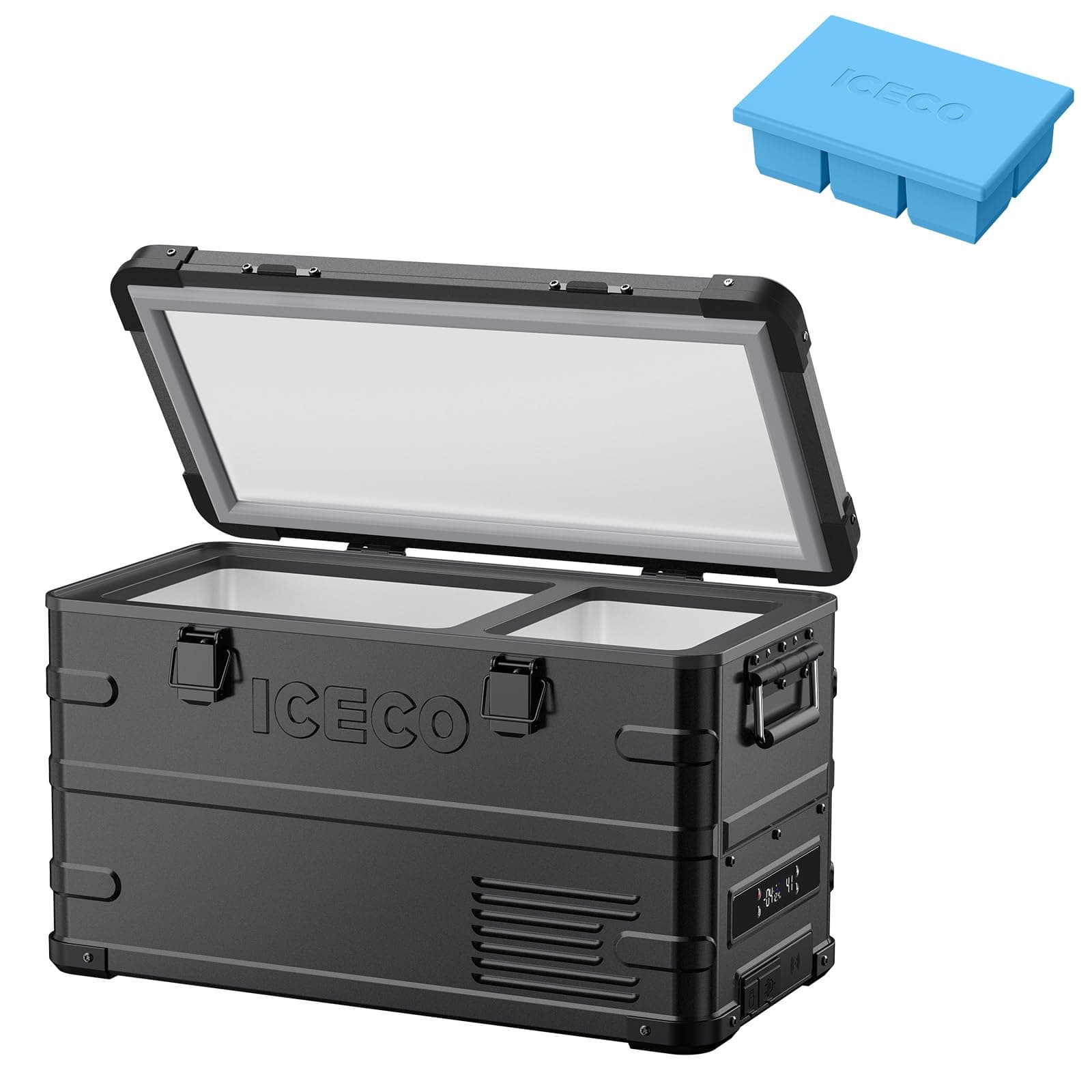 ICECO APL35 Dual Zone Portable Fridge Freezer, 37 Quart 12V Car Refrigerator with Secop Nano Compressor, Aluminum Electric Compressor Cooler 12/24V DC, 100-240V AC, -4℉~68℉, for RV,Camping,Travel