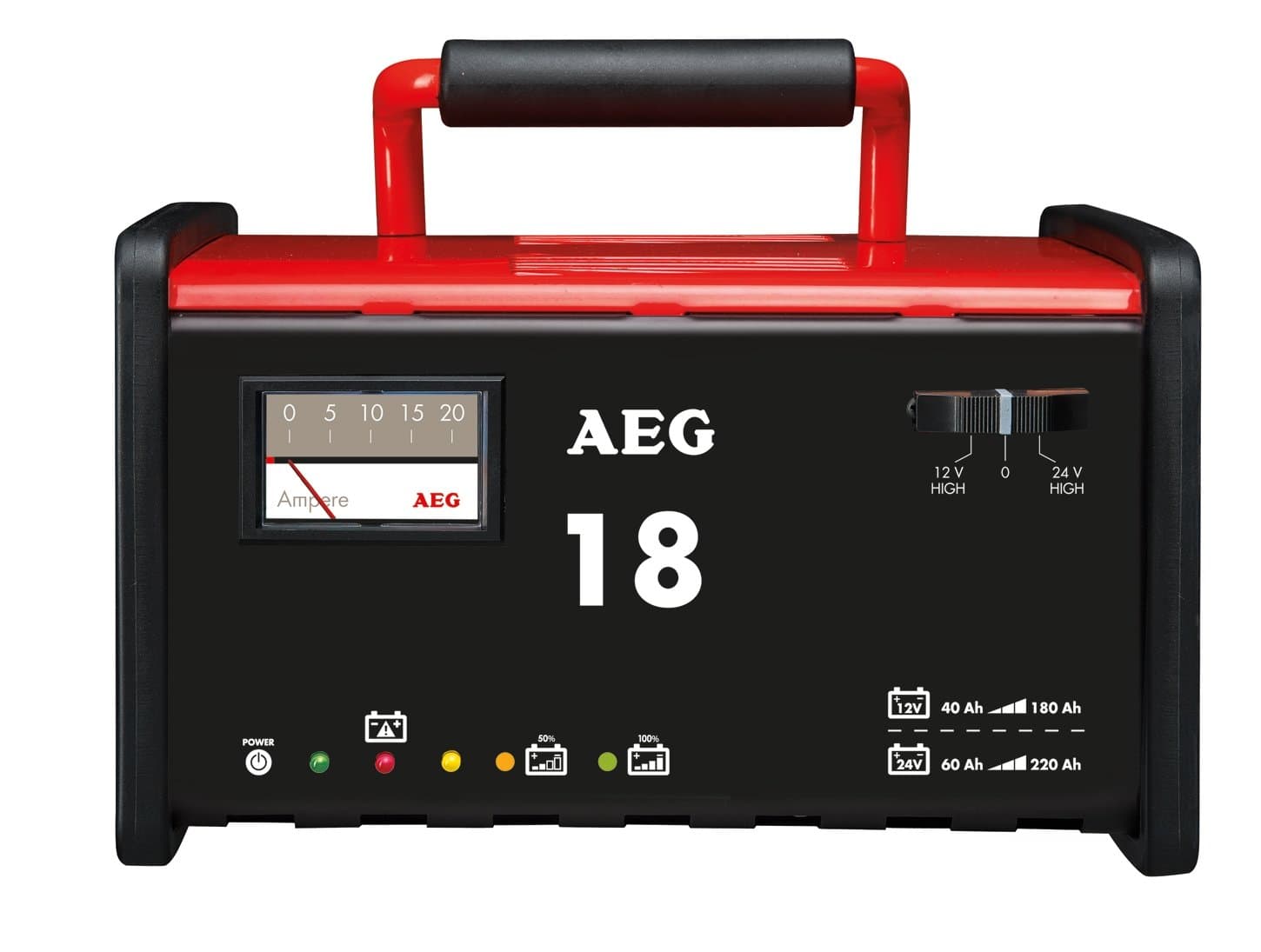 AEG 97010 Workshop charger WM 18 A for 12 V and 24 V batteries, CE, IP 20