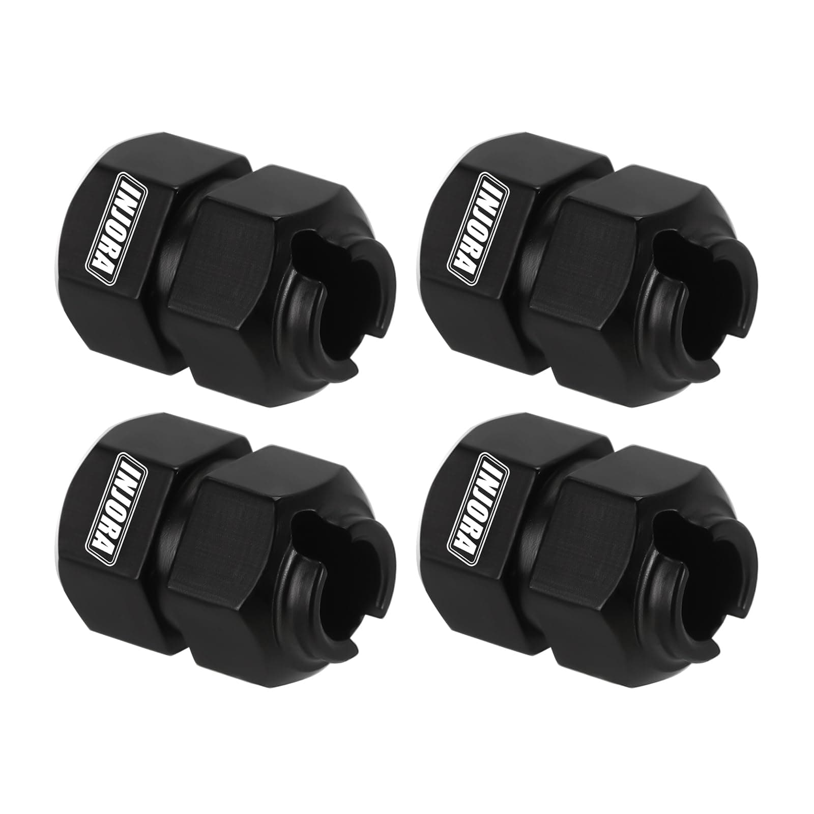 INJORA Thickness 9mm(+5mm) Brass Wheel Hex with Nuts for TRX4M 1/18 RC Crawler Upgrade