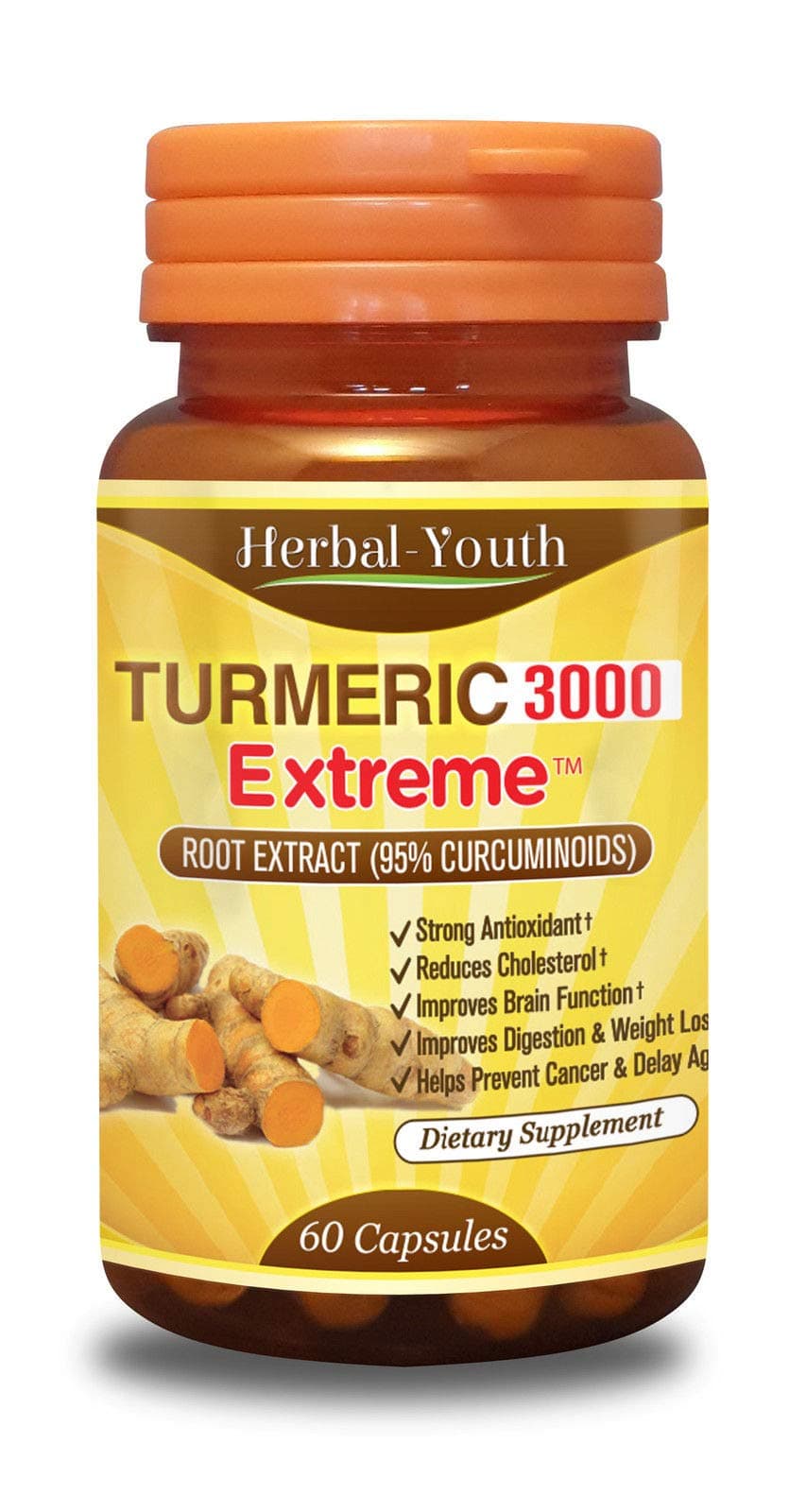 Turmeric 3000 Extreme 95% CURCUMINOID Longa Linn Pure TUMERIC Pills ANTIOXIDANT
