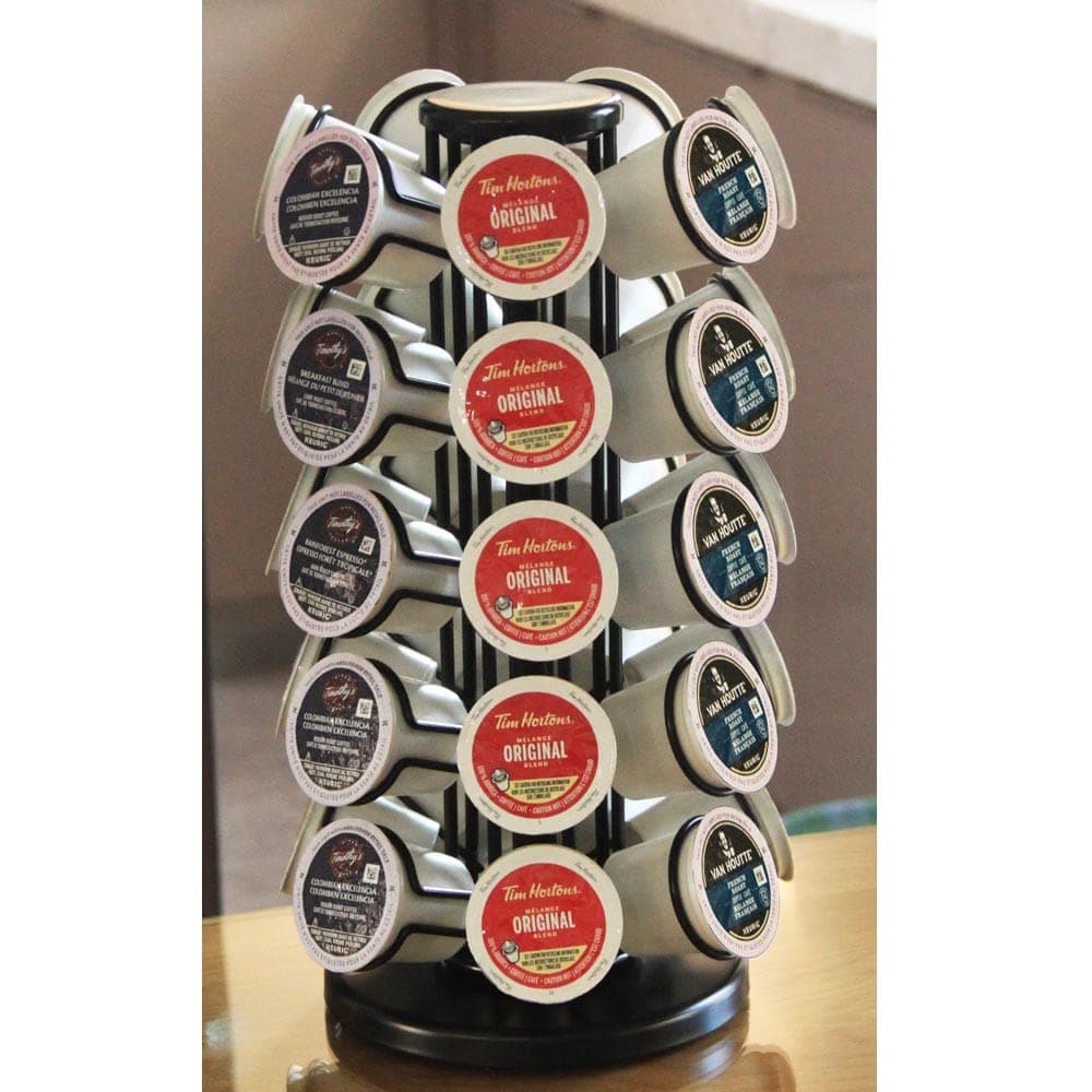 K Cup Holders,K Cup Holder, K Cups Holder,K Cup Carousel, Coffee Pods Holder Storage Organizer Stand (Black, 35 Pods Capacity)