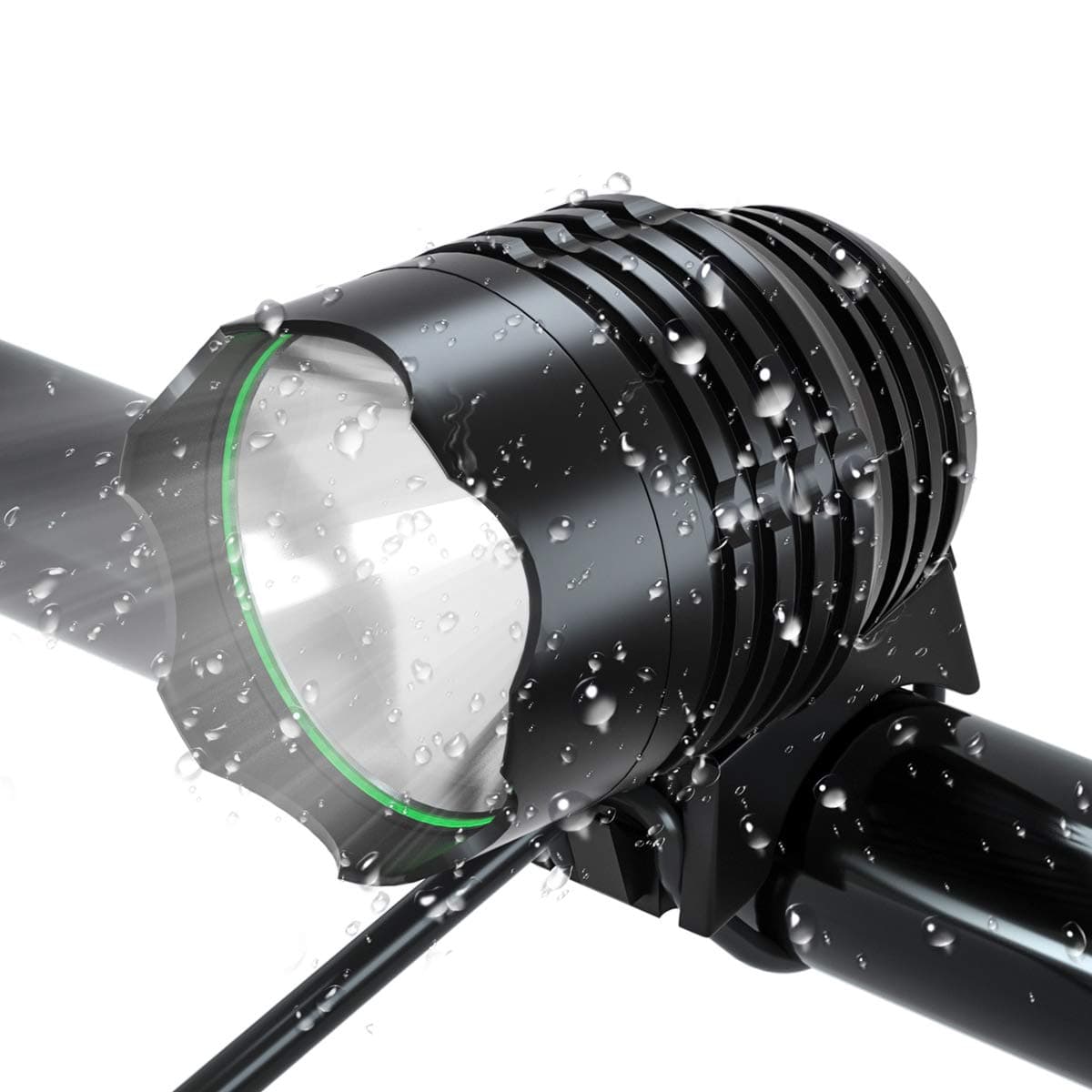 Vanfrost Bike Light CREE XML XM-L T6 LED Lamp Headlight Rechargeable Bicycle Headlight with 5200 mAh Battery Pack and Charger Free Taillight IPX 6 Water Resistant for Mountain/Road Bike (Black)