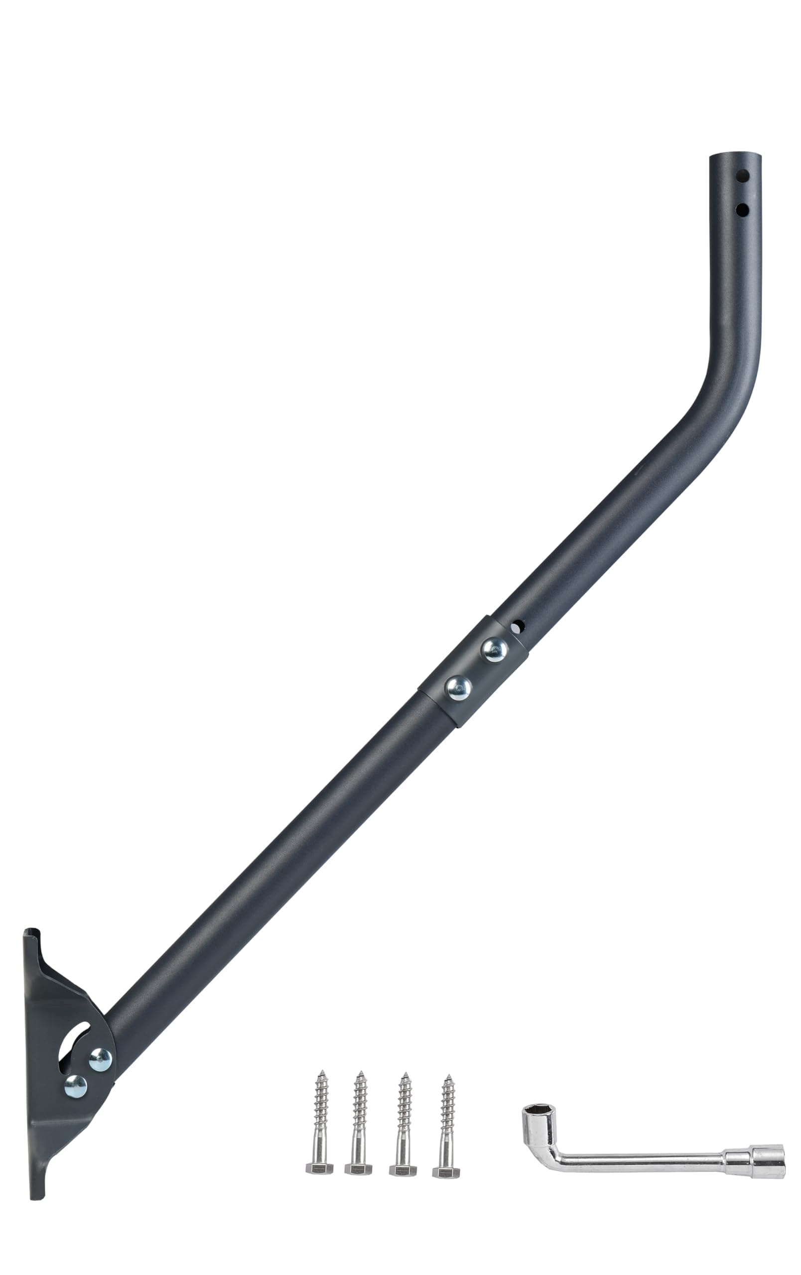 CEKAY Universal Antenna Mounting Pole 1.5" Dia x 35" L, Heavy Duty J Mount for Starlink, Weather Station & All Types of Antennas, Adjustable Pivot Lock Bracket for Wall, Eave & Roof