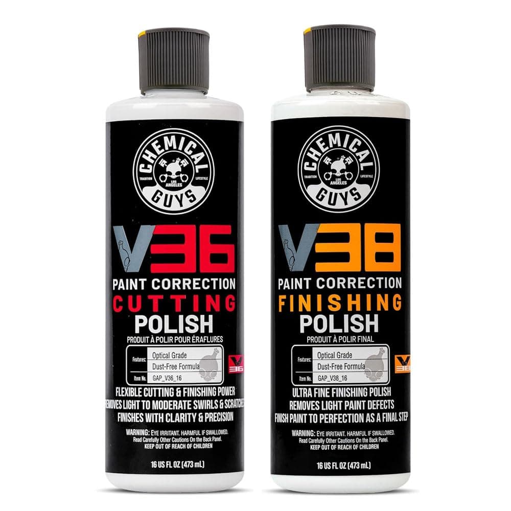 Chemical Guys Gap VKIT 101 V36 Optical Grade Cutting Polish and V38 Final Polish, 16 Ounce, 2 Items