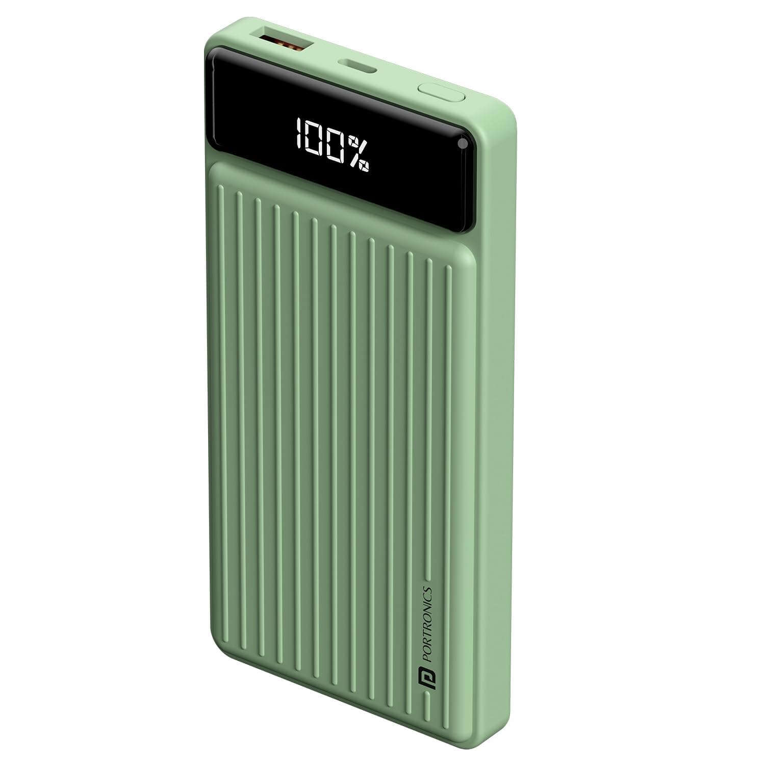 Luxcell B 10K 10000 mAh 22.5W Fast Charging Power Bank, Ultra Slim Power Bank with Mach USB-A Output, Type C PD Output, Type C Input, Wake Up Button(Green)