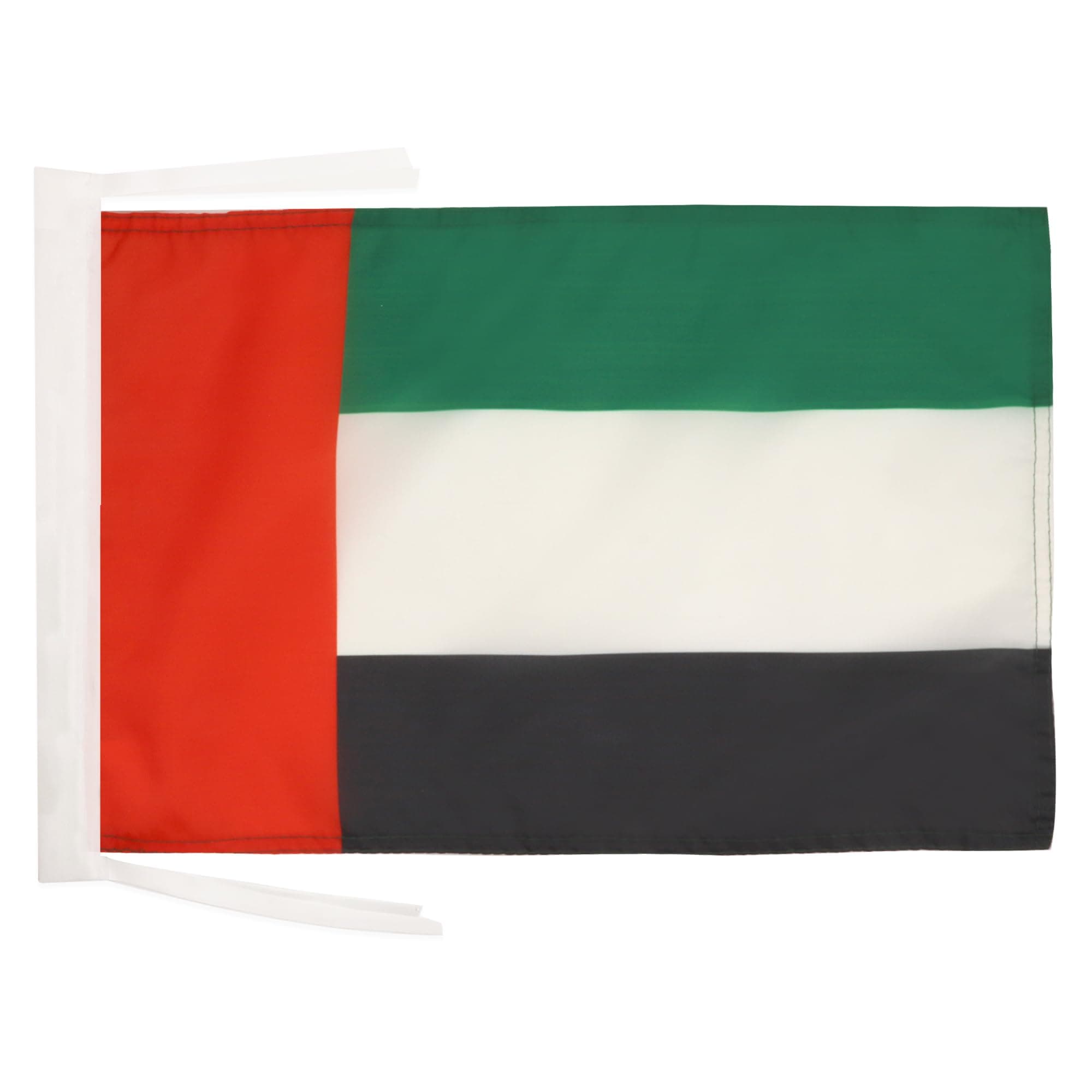 United Arab Emirates Flag - 18'' x 12'' - Light Polyester Emirati Small Banner with Two Cords - 18x12 in - 45x30 Cm