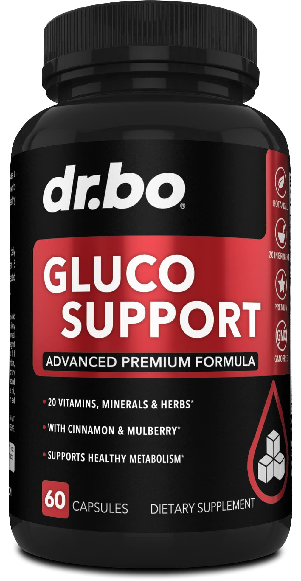 Gluco Support Supplement Capsules - Boost Metabolism Supplements, Vitamin Herbal Formula Pill - Ultra Balance Optimizer Vitamins, Chromium, Cinnamon, Bitter Melon Leaf, Gymnema, Vanadium - 60 Pills