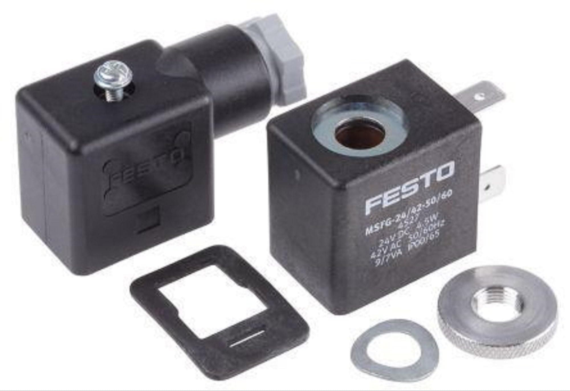 FESTO MSFG-24/42-50/60-OD 24 VDC, 4.5 WATTS, 42 VAC, 50/60 HZ, 9/7 VA, IP 00/65, Solenoid Coil