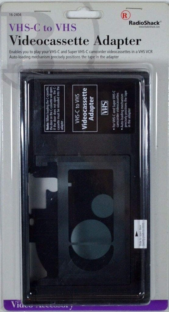 RadioShack VHS-C/Super VHS-C to VHS Adapter 16-2404