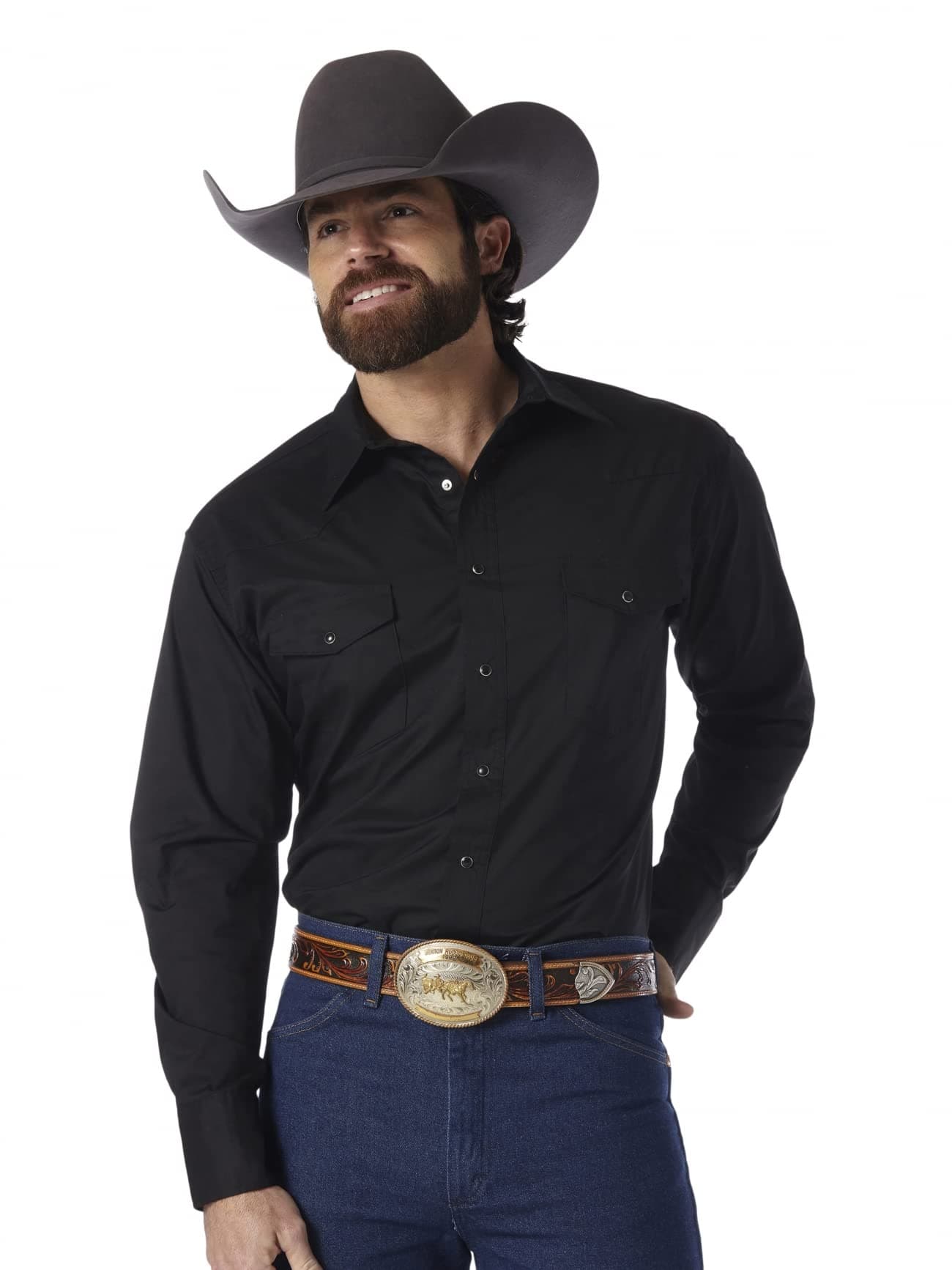 Men's Sport Western Basic Two Pocket Long Sleeve Snap Shirt (Pack of 1)